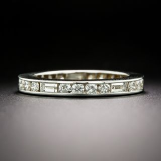 Estate Baguette and Round Diamond Eternity Wedding Band, Size 5 3/4 - 2