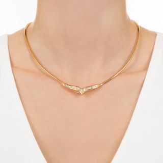 Estate Baguette Diamond Necklace