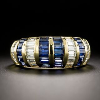 Estate Baguette Sapphire and Diamond Band Ring - 3