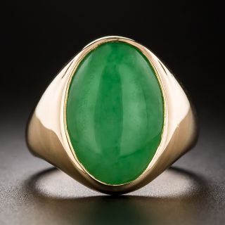 Estate Bezel-Set Burmese Jade Ring - 2