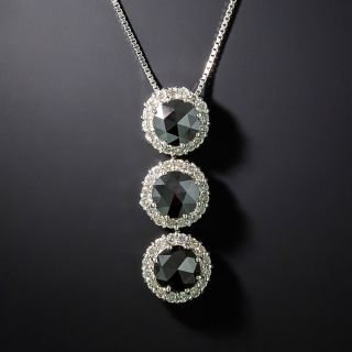 Estate Black and White Diamond Trio Necklace - 3