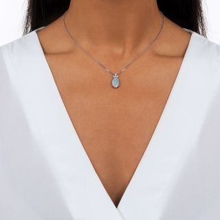 Estate Black Opal and Diamond Necklace