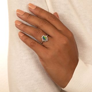 Estate Black Opal and Diamond Ring