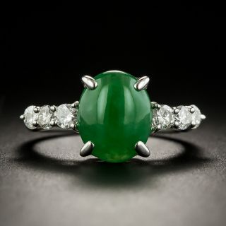 Estate Burmese Jade and Diamond Ring - 1