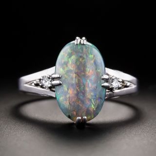Estate Cabochon Opal and Diamond Ring  - 3