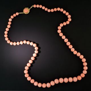 Estate Coral Bead Necklace  - 4