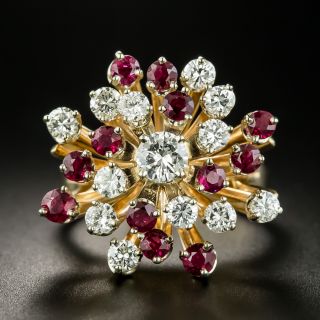 Estate Diamond and Ruby Ring - 2