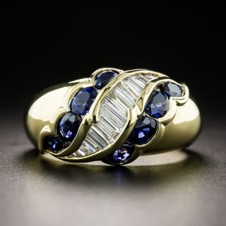 Estate Diamond and Sapphire Band Ring - 3