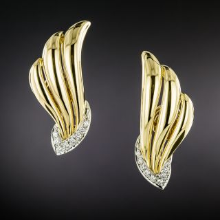 Estate Diamond Clip Earrings - 2