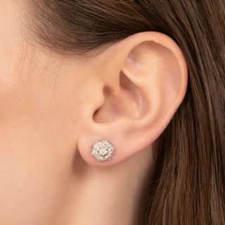 Estate Diamond Cluster Earrings