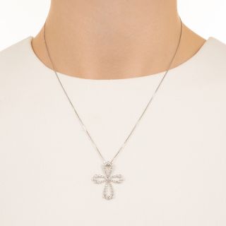 Estate Diamond Cross Necklace