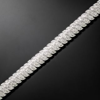 Estate Diamond Curved Link Bracelet - 2