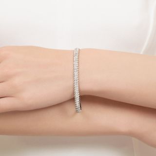 Estate Diamond Curved Link Bracelet