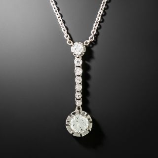 Estate Diamond Dangle Necklace - 2