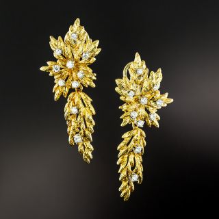 Estate Diamond Drop Earrings - 2