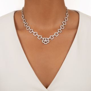 Estate Diamond Floral Necklace