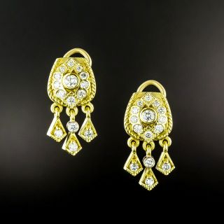 Estate Diamond Fringe Earrings  - 4
