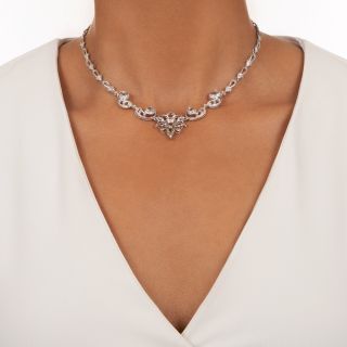 Estate Diamond Scroll Necklace