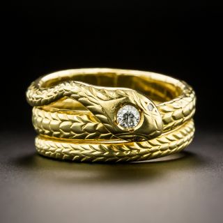 Estate Diamond Snake Ring - 3