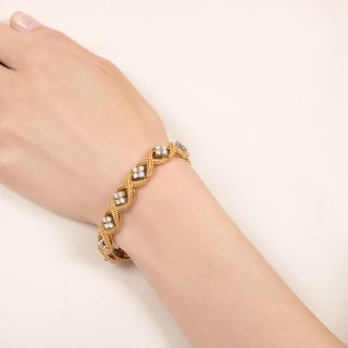 Estate Diamond Trellis Link Bracelet by Jabel