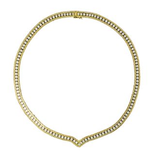 Estate Diamond V-Shape Necklace