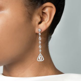 Estate Drop Earrings With Rose Cut Diamonds