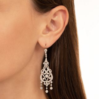 Edwardian-Inspired Diamond Dangle Earrings 