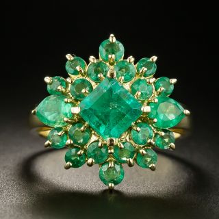 Estate Emerald Cluster Ring - 2