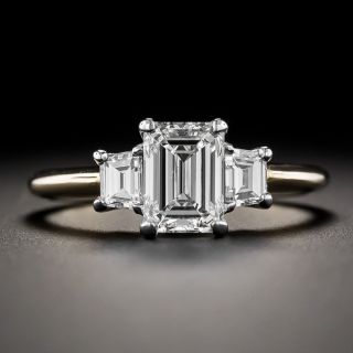 Estate Emerald-Cut 1.31 Carat Three-Stone Diamond Ring - GIA I SI1 - 2
