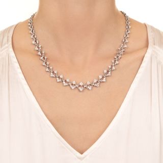 Estate Fancy Link Diamond Necklace