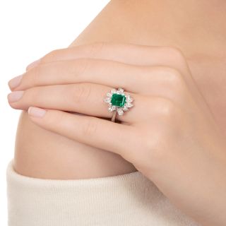 Fine 1.90 Carat Emerald and Diamond Ring 