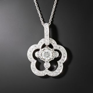 Estate Floral Diamond Pendant - 3