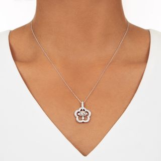 Estate Floral Diamond Pendant
