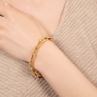 Estate Gold 'Paper Clip' Bracelet