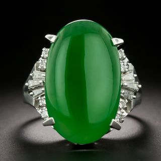 Estate Jadeite and Diamond Ring - GIA - 2