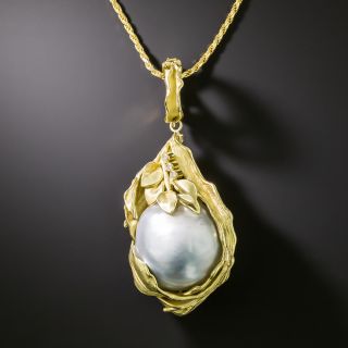 Estate Large Baroque South Sea Pearl Necklace - 1