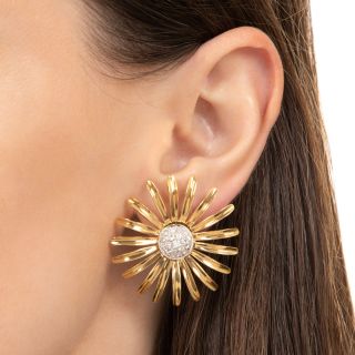 Large Diamond Daisy Earrings 