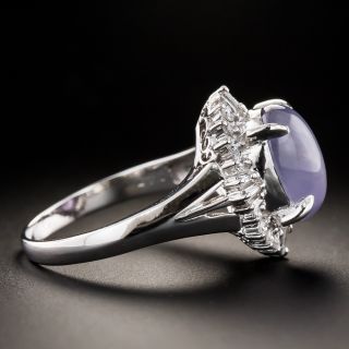 Estate Lavender Star Sapphire and Diamond Halo Ring