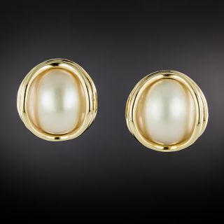 Estate Mabé Pearl Earrings - 2