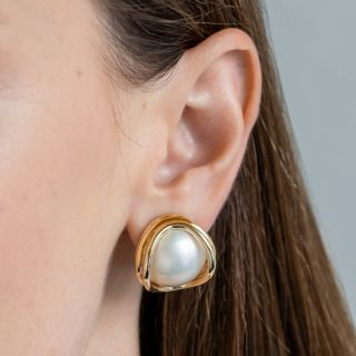 Estate Mabé Pearl Earrings