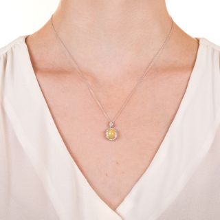 Estate Mexican Opal and Diamond Pendant