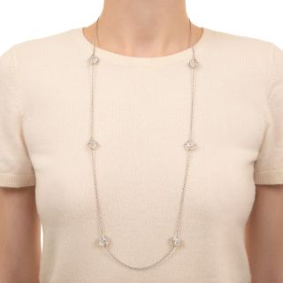 Estate Moonstone and Diamond Necklace