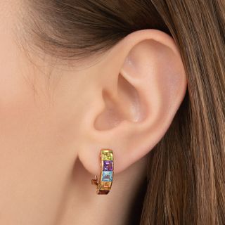 Estate Multicolored Gemstone Earrings