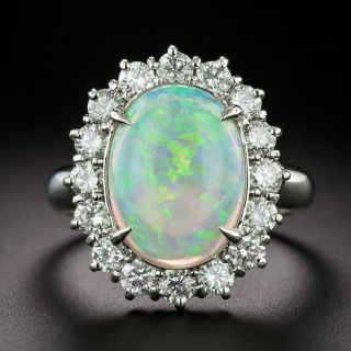 Estate Opal And Diamond Halo Ring - 3