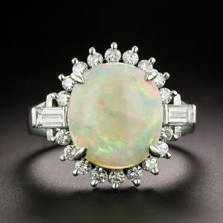 Estate Opal and Diamond Ring - 3
