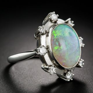 Estate Opal and Diamond Ring
