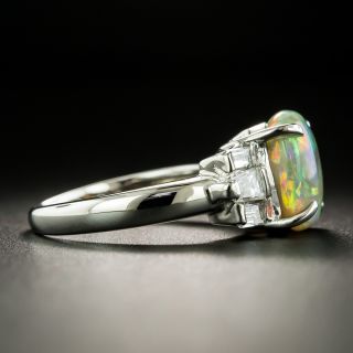 Estate Opal, Platinum, And Diamond Ring