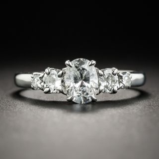 Estate Oval-Cut 0.60 Carat Diamond Engagement Ring - 1