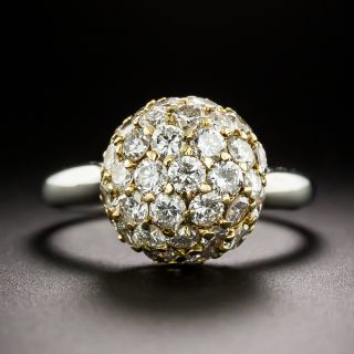 Estate Pavé Diamond Ball Ring - 2