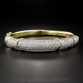 Estate Pave Diamond Bangle Bracelet